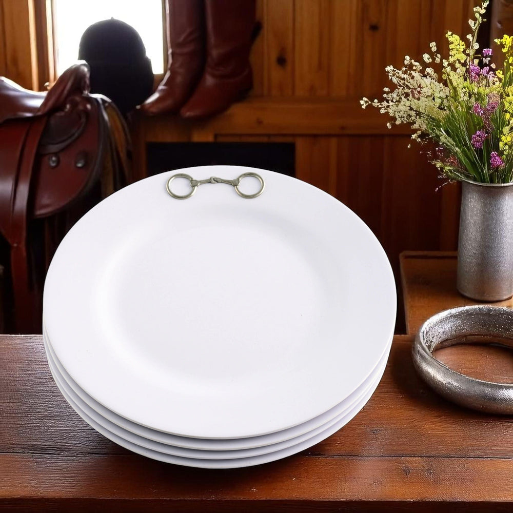 Equestrian Bit Melamine Lunch Plates - Set of 4 - Equine Exchange Tack Shop