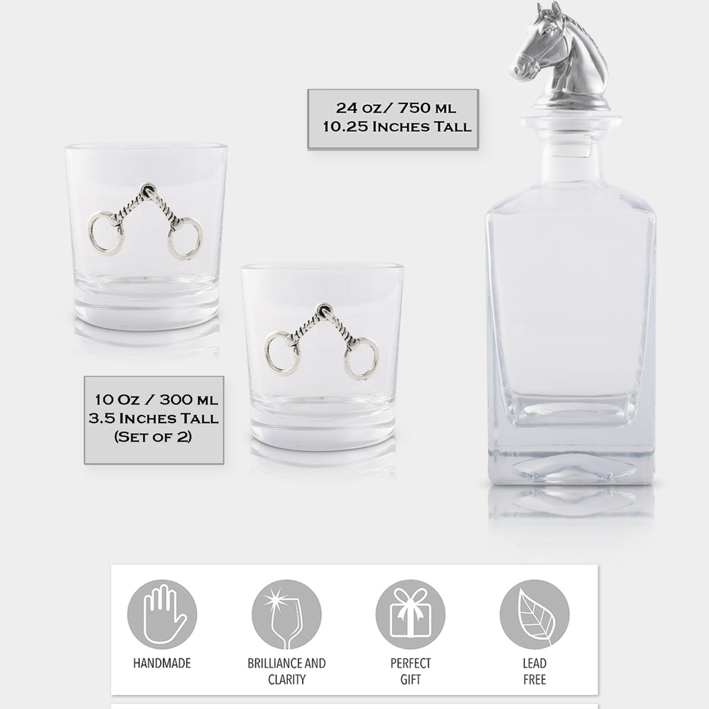 Equestrian Decanter Set with Glasses - Equine Exchange Tack Shop