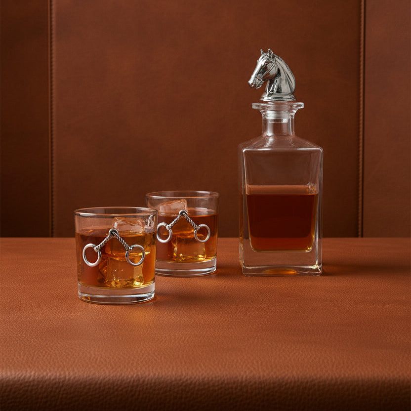 Equestrian Decanter Set with Glasses
