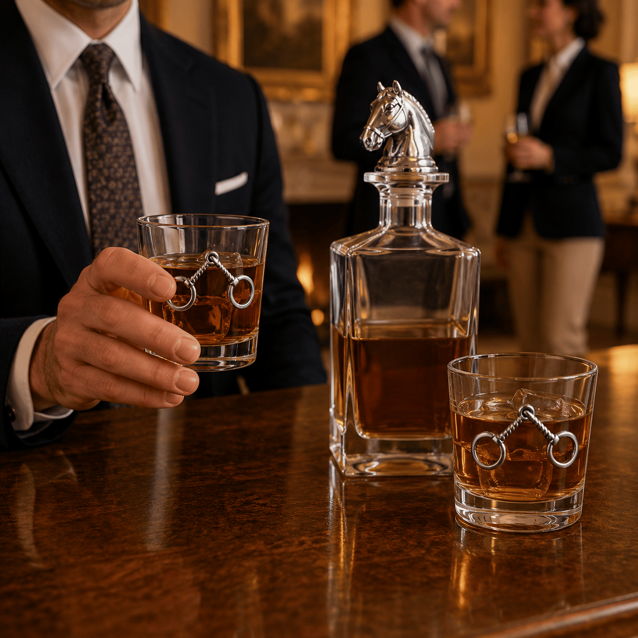 Equestrian Decanter Set with Glasses
