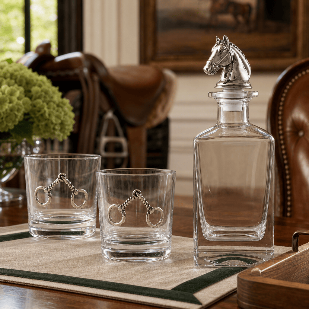Equestrian Decanter Set with Glasses