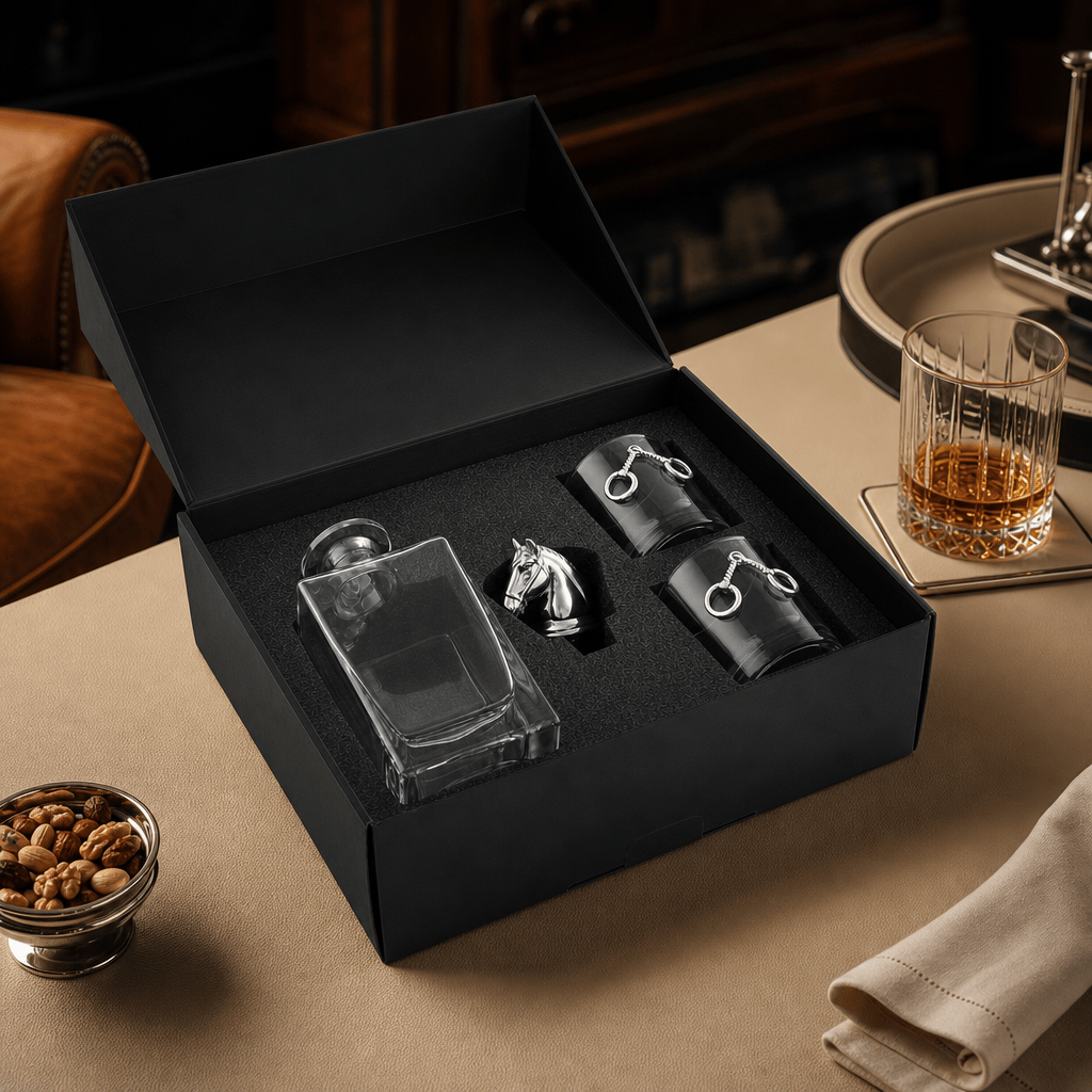 Equestrian Decanter Set with Glasses
