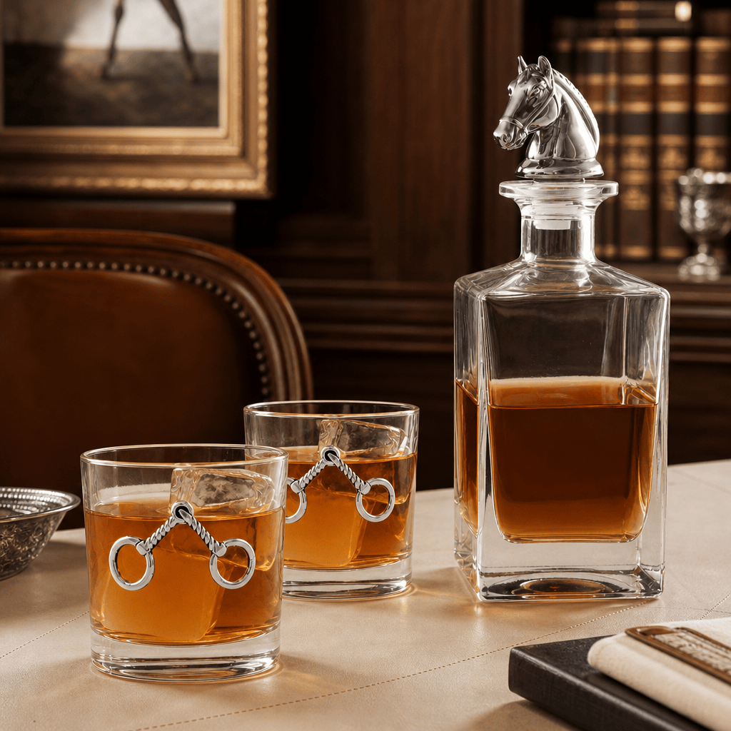 Equestrian Decanter Set with Glasses