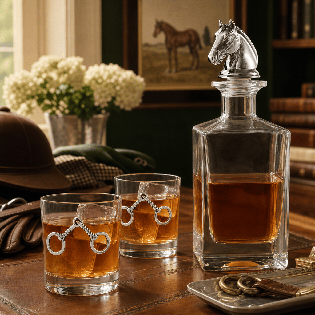 Equestrian Decanter Set with Glasses