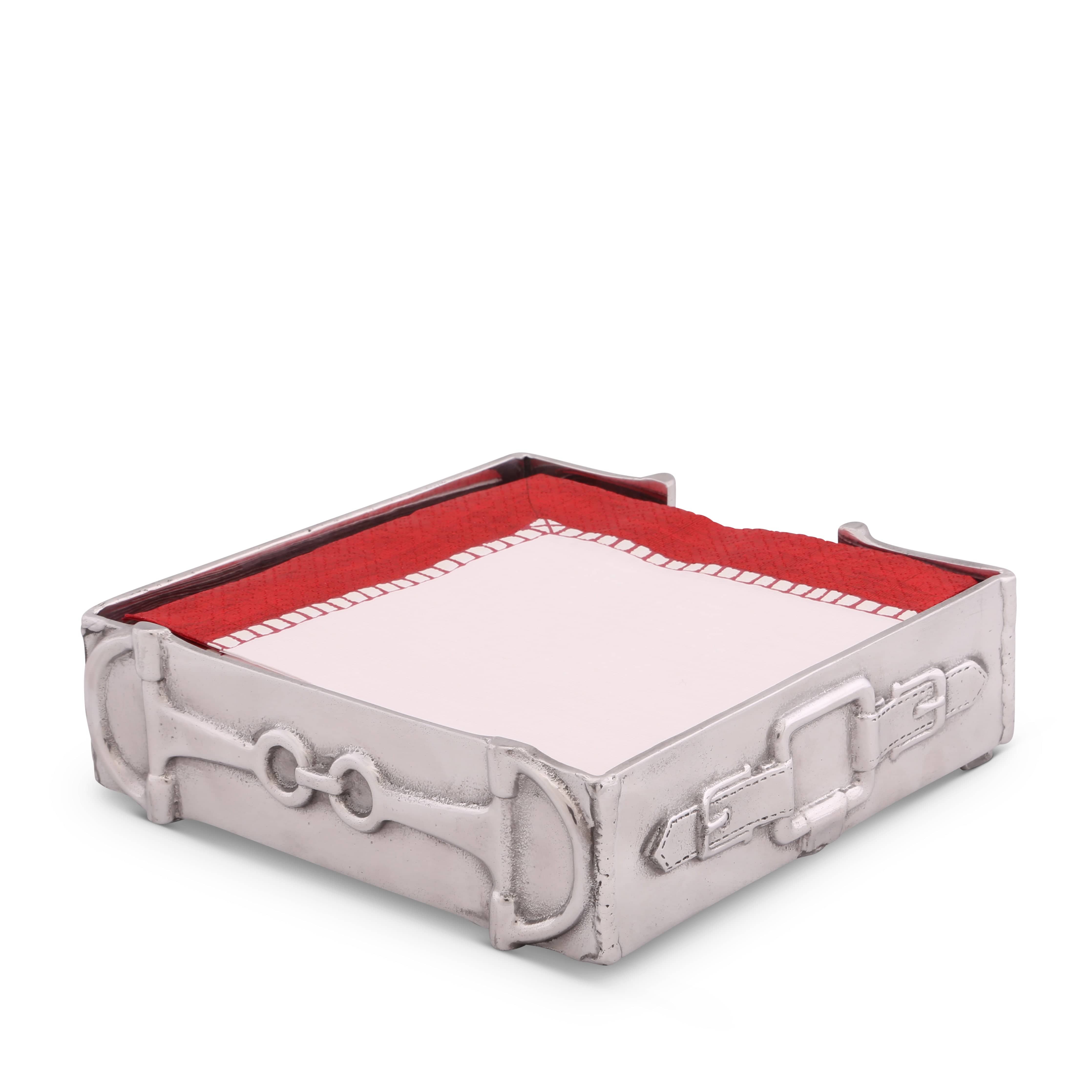 Equestrian Luncheon Napkin Box - Equine Exchange Tack Shop