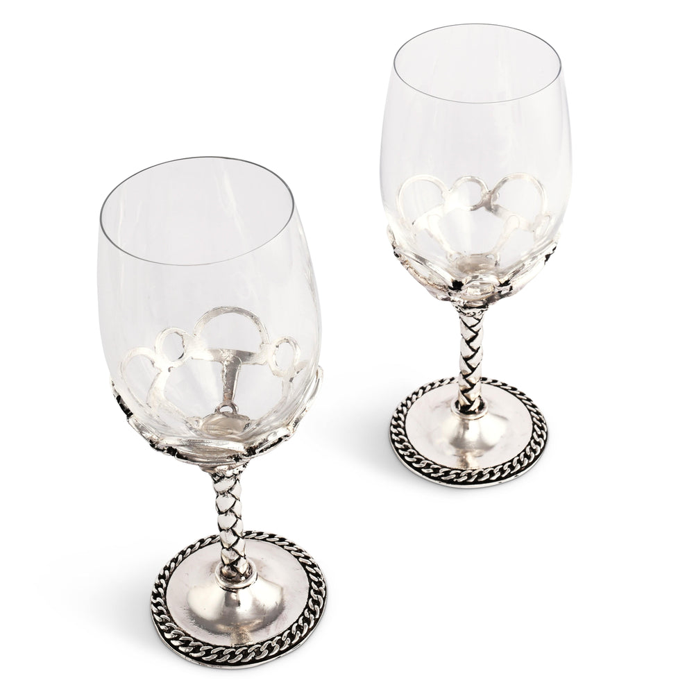 Equestrian Pair of Wine Glasses - Equine Exchange Tack Shop