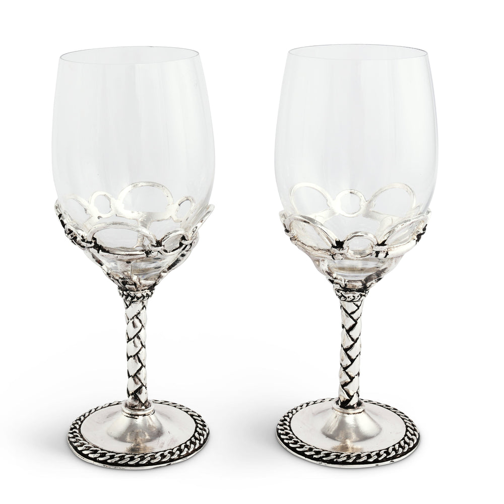 Equestrian Pair of Wine Glasses - Equine Exchange Tack Shop