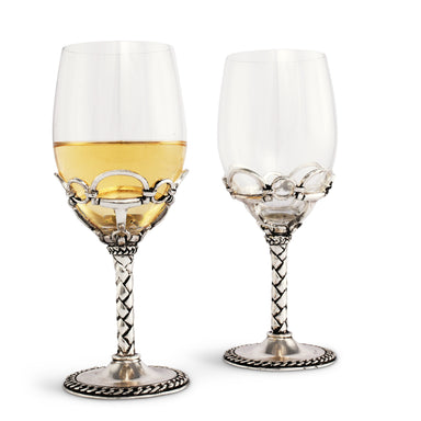 Equestrian Pair of Wine Glasses - Equine Exchange Tack Shop