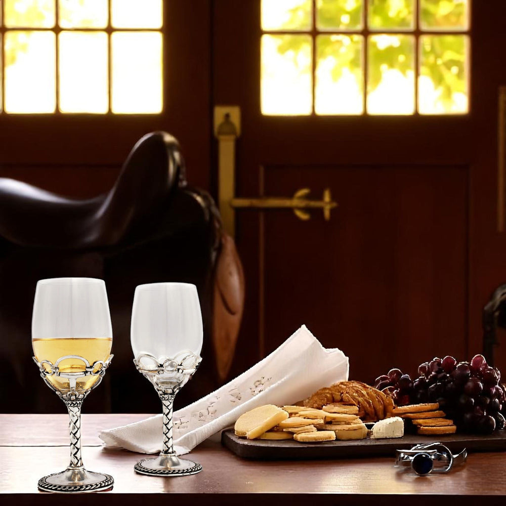 Equestrian Pair of Wine Glasses - Equine Exchange Tack Shop