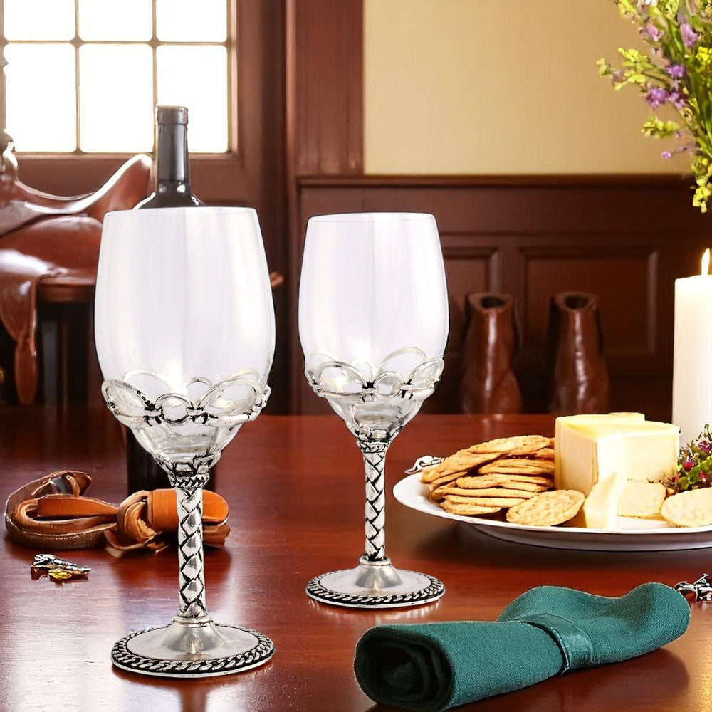 Equestrian Pair of Wine Glasses - Equine Exchange Tack Shop