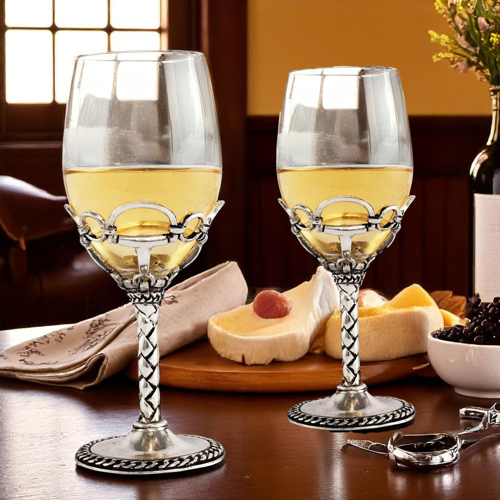 Equestrian Pair of Wine Glasses - Equine Exchange Tack Shop
