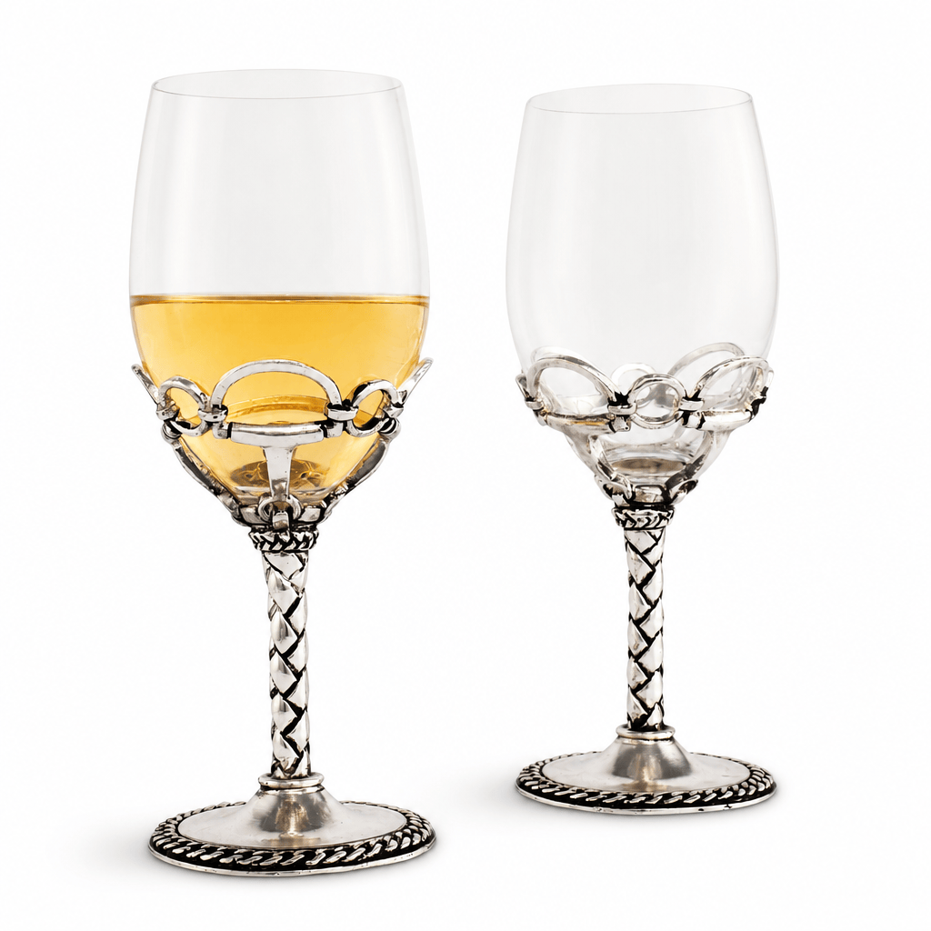 Equestrian Pair of Wine Glasses  
