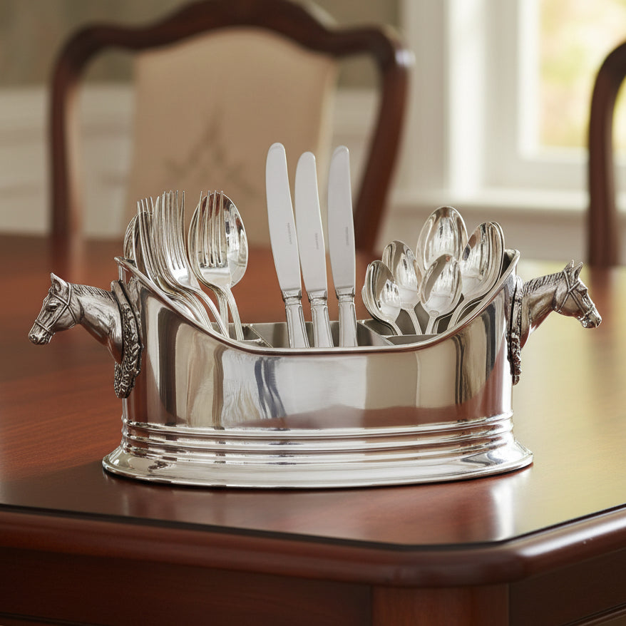 Horse Head Silverware Caddy