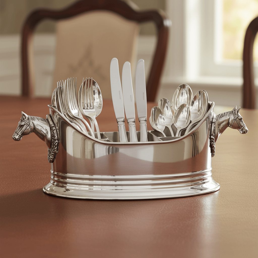 Horse Head Silverware Caddy