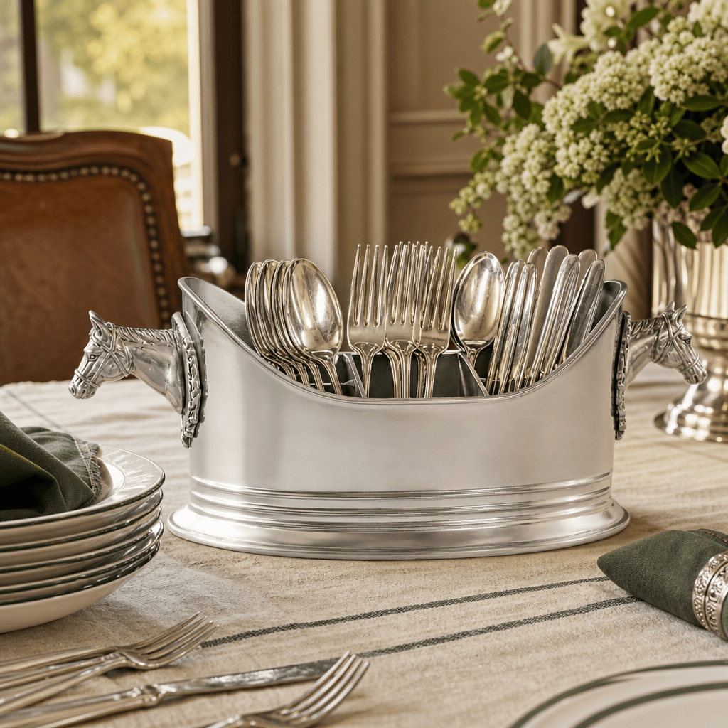 Horse Head Silverware Caddy  