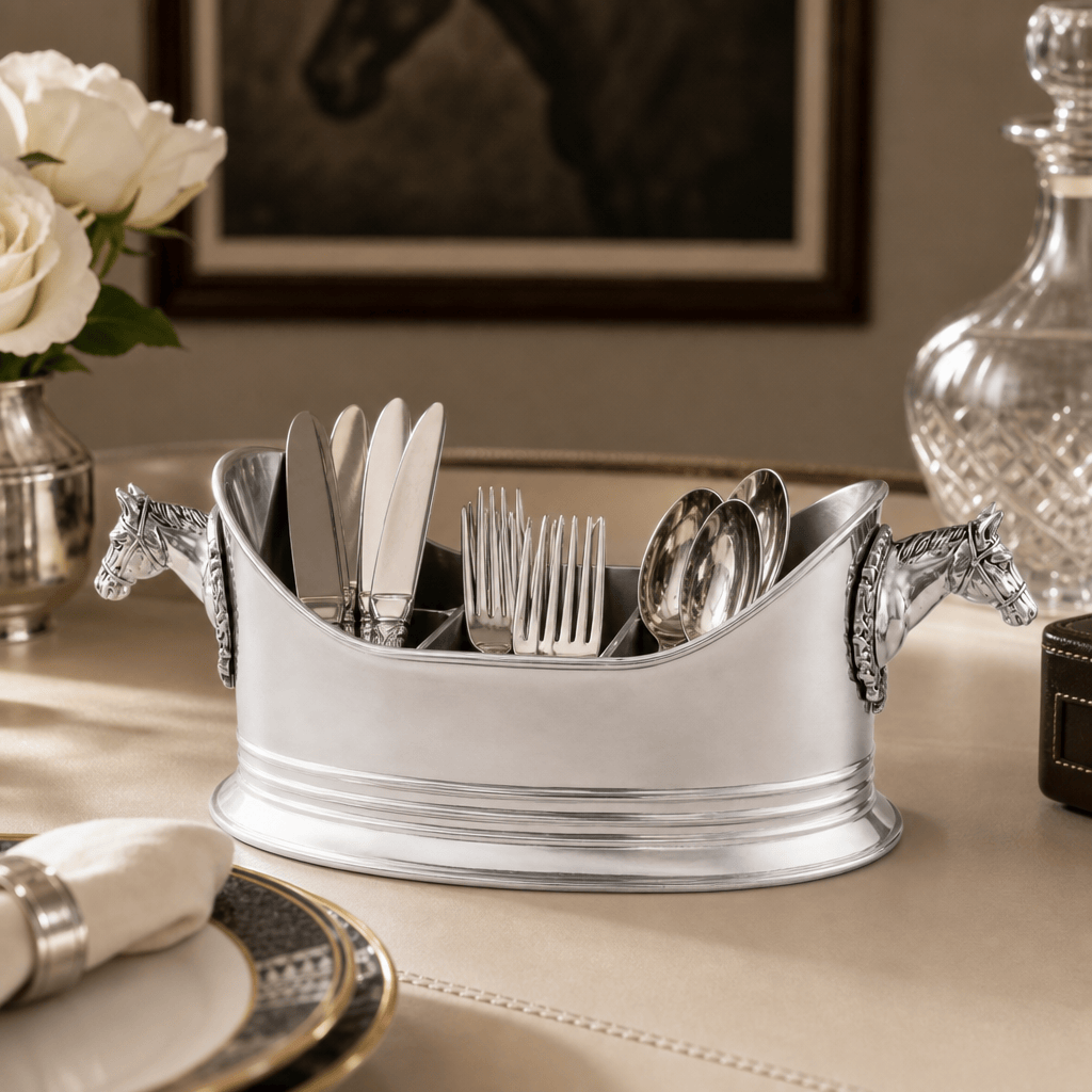 Horse Head Silverware Caddy
