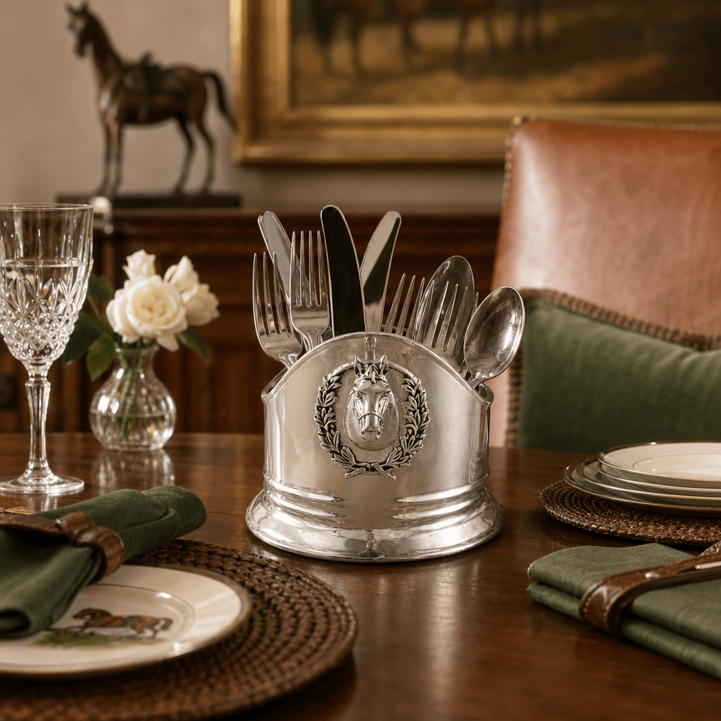 Horse Head Silverware Caddy
