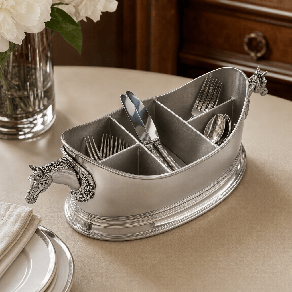 Horse Head Silverware Caddy
