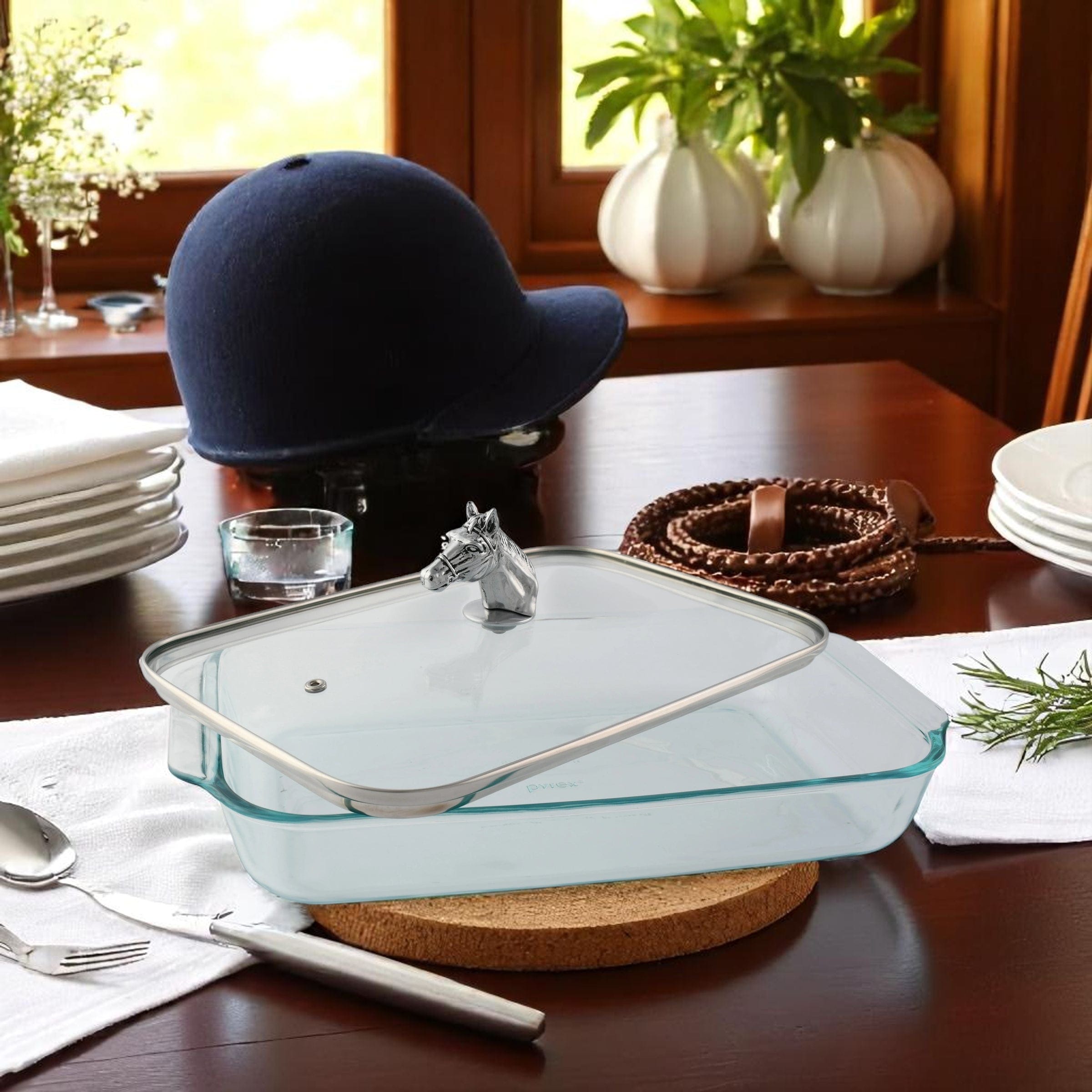Horse Head with Pyrex 3 quart Baking Dish - Equine Exchange Tack Shop