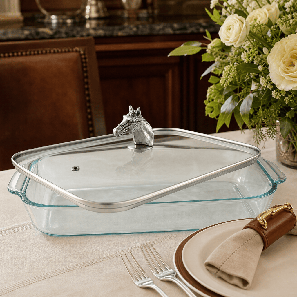 Horse Head with Pyrex 3 quart Baking Dish