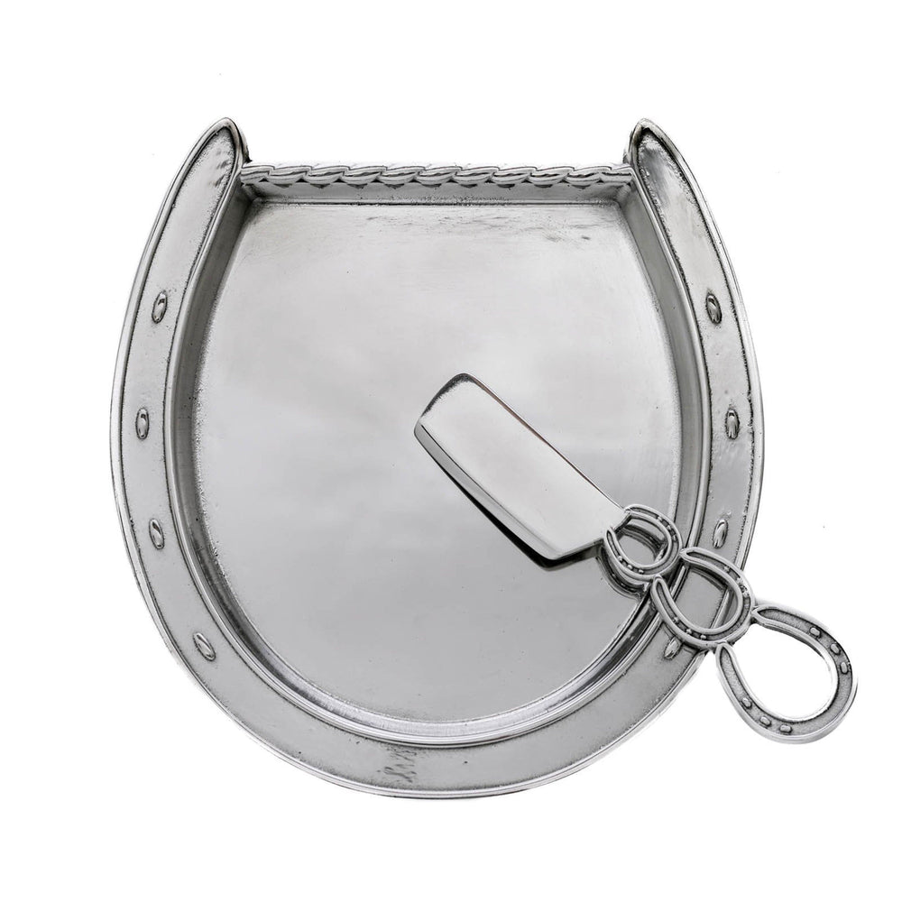 Horseshoe Plate with Server - Equine Exchange Tack Shop