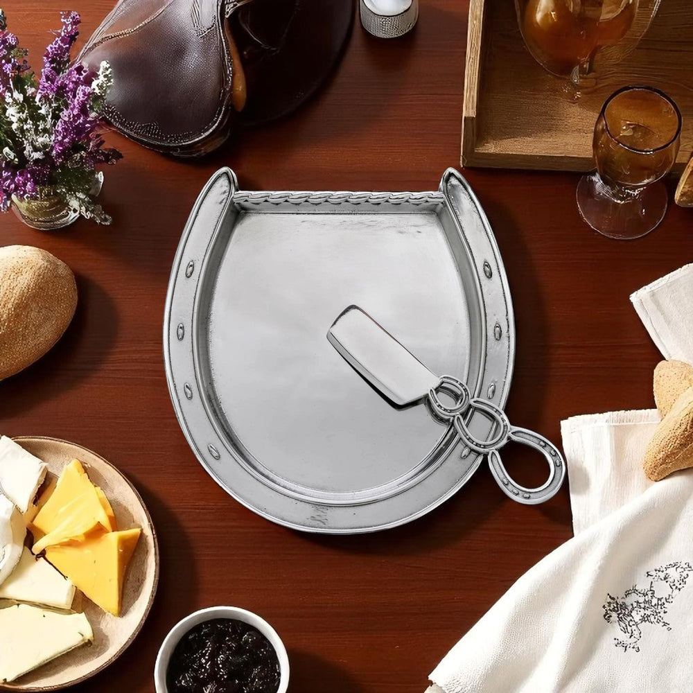 Horseshoe Plate with Server - Equine Exchange Tack Shop