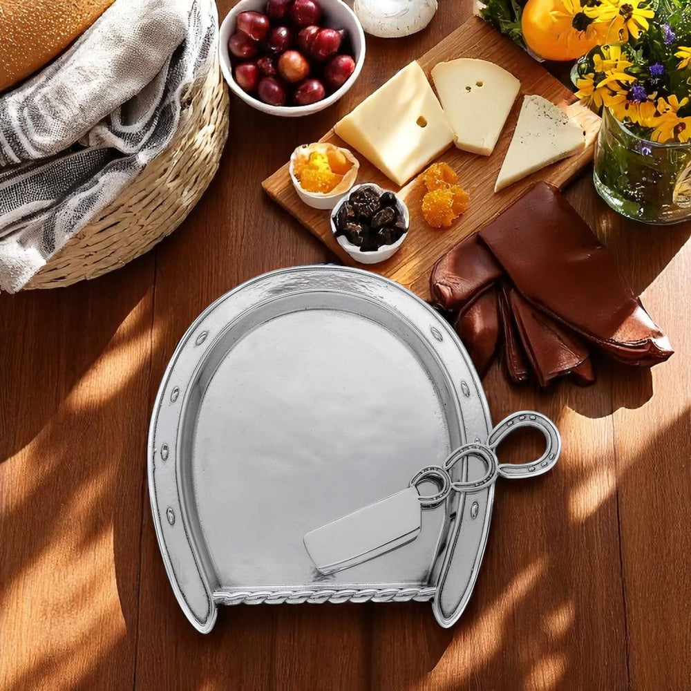 Horseshoe Plate with Server - Equine Exchange Tack Shop