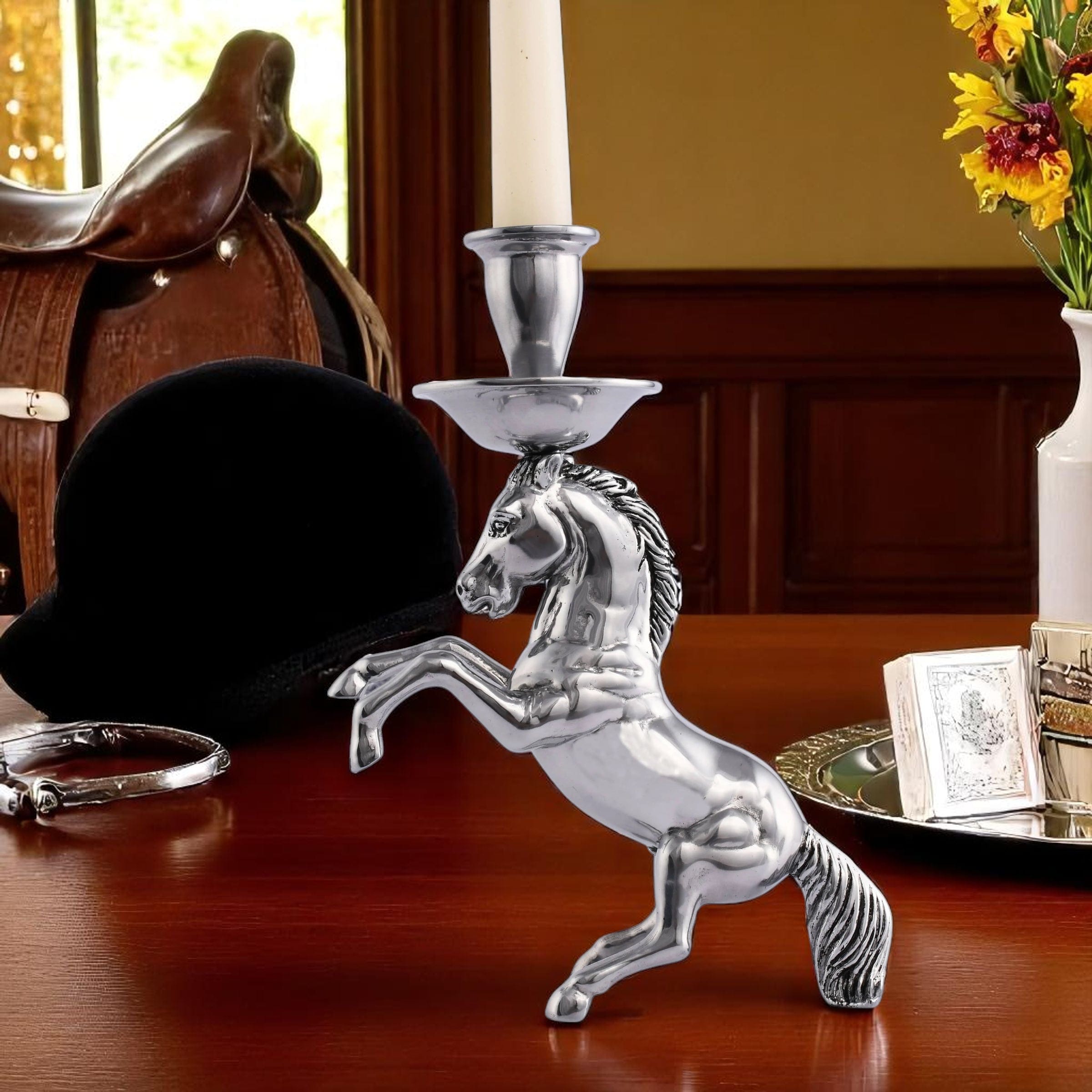 Rearing Horse Candlestick - Equine Exchange Tack Shop