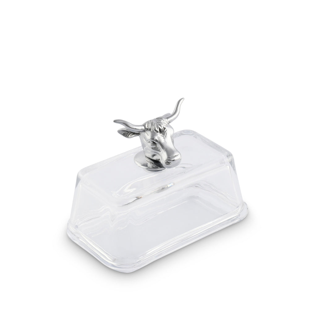 Glass Butter Dish - Cow - Equine Exchange Tack Shop