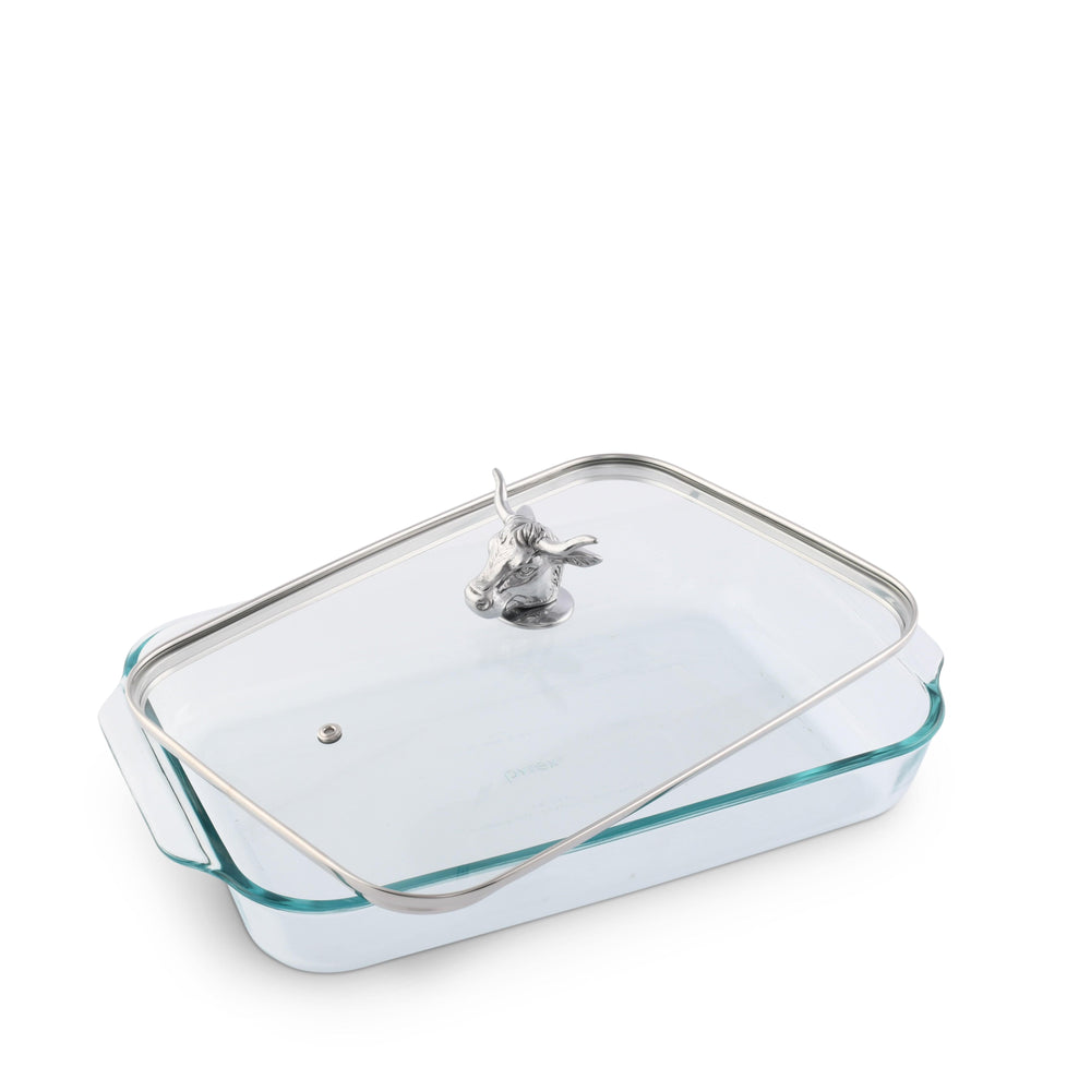 Bull / Steer Lid with Pyrex 3 quart Baking Dish - Equine Exchange Tack Shop