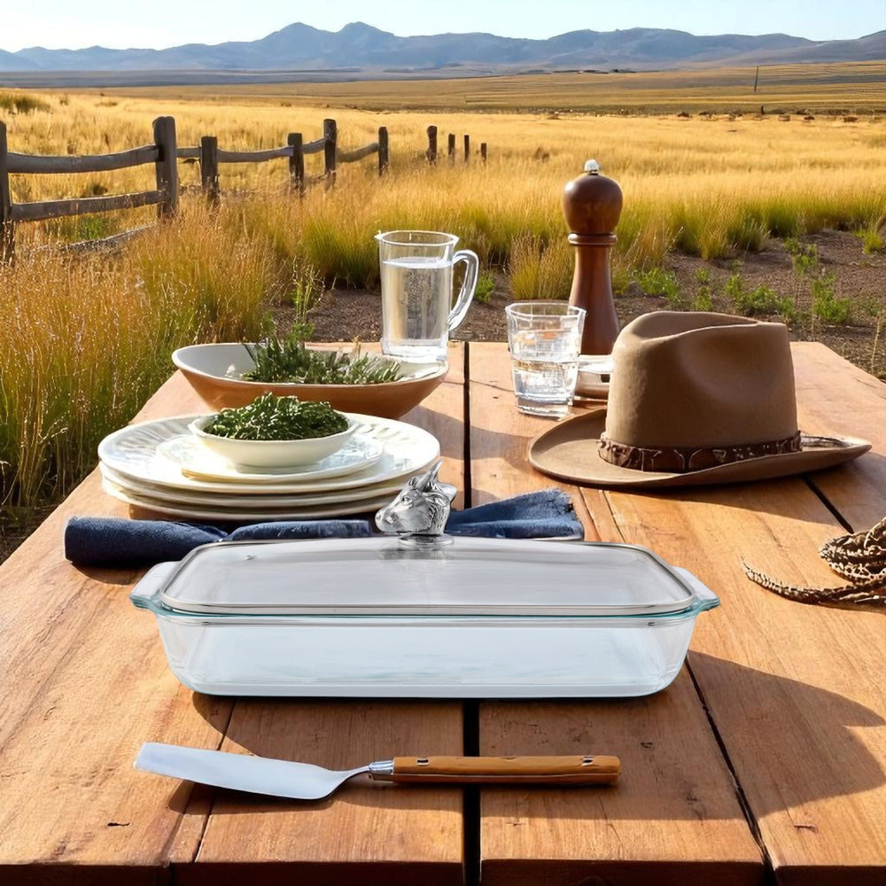 Bull / Steer Lid with Pyrex 3 quart Baking Dish - Equine Exchange Tack Shop