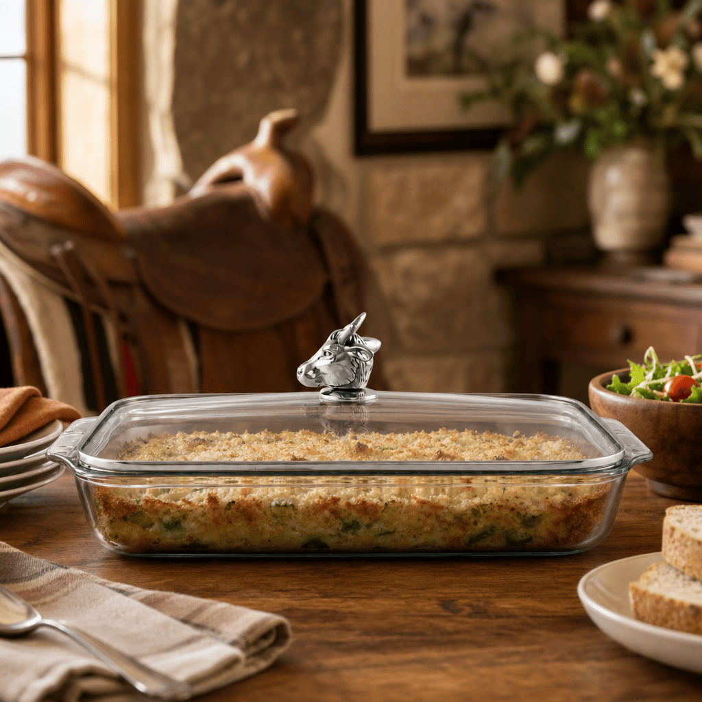 Bull / Steer Lid with Pyrex 3 quart Baking Dish