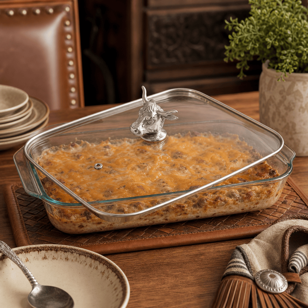 Bull / Steer Lid with Pyrex 3 quart Baking Dish