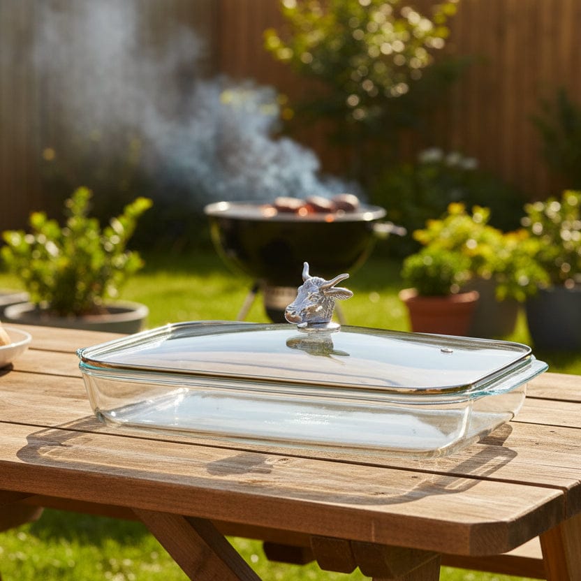 Bull / Steer Lid with Pyrex 3 quart Baking Dish