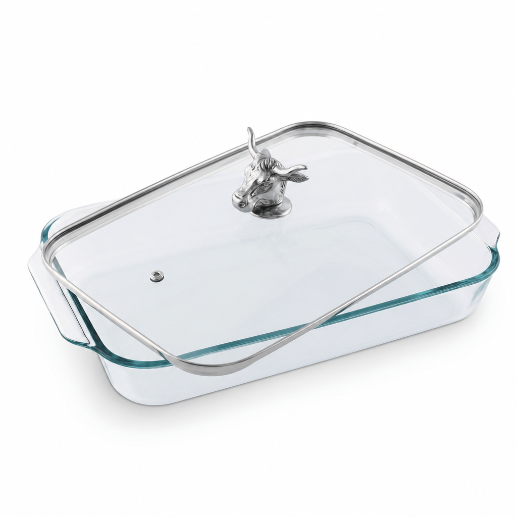 Bull / Steer Lid with Pyrex 3 quart Baking Dish
