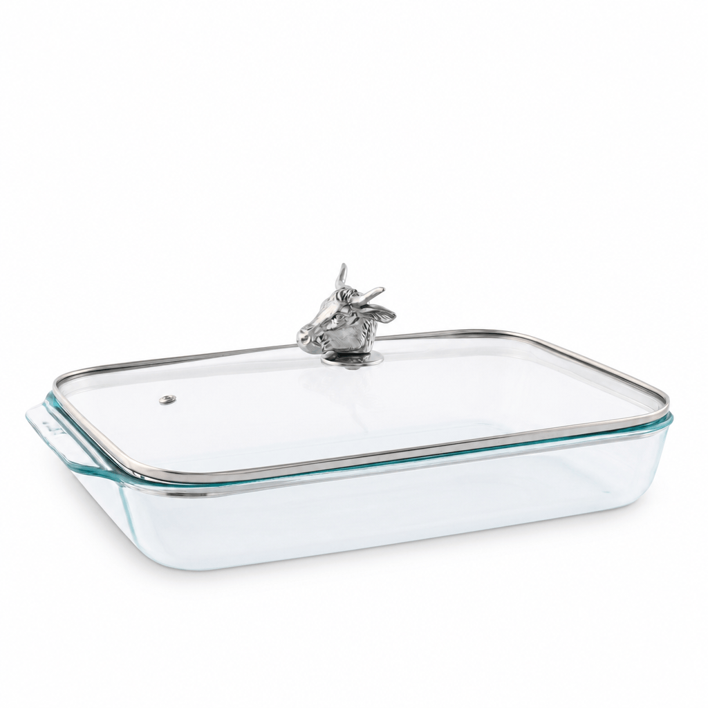 Bull / Steer Lid with Pyrex 3 quart Baking Dish