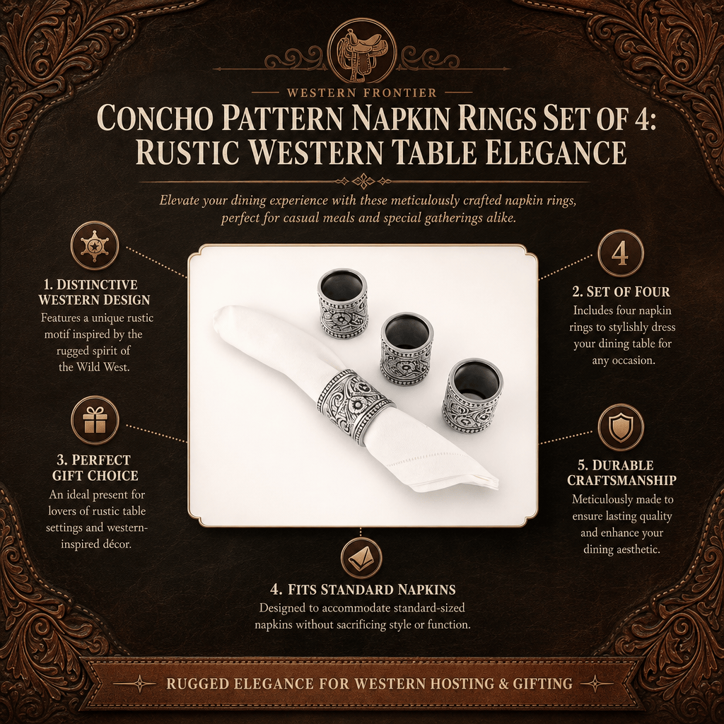 Concho Pattern Napkin Rings Set of 4