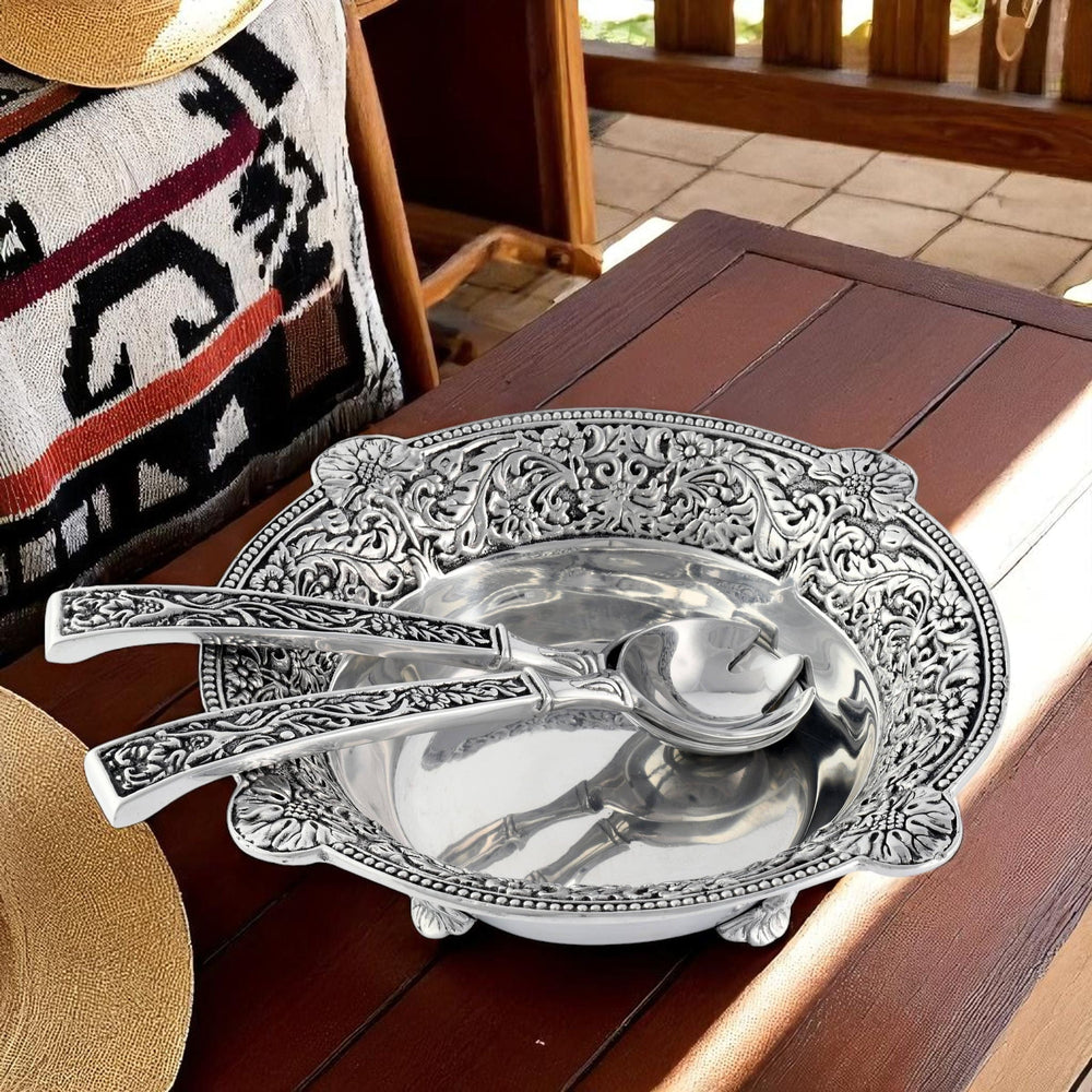 Concho Pattern Salad Bowl with Serving Set - Equine Exchange Tack Shop