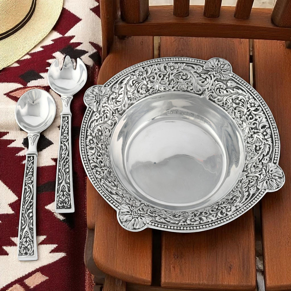 Concho Pattern Salad Bowl with Serving Set - Equine Exchange Tack Shop