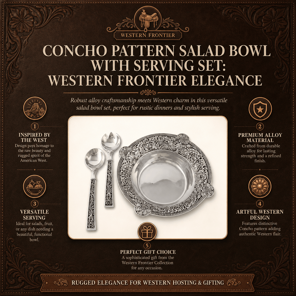 Concho Pattern Salad Bowl with Serving Set