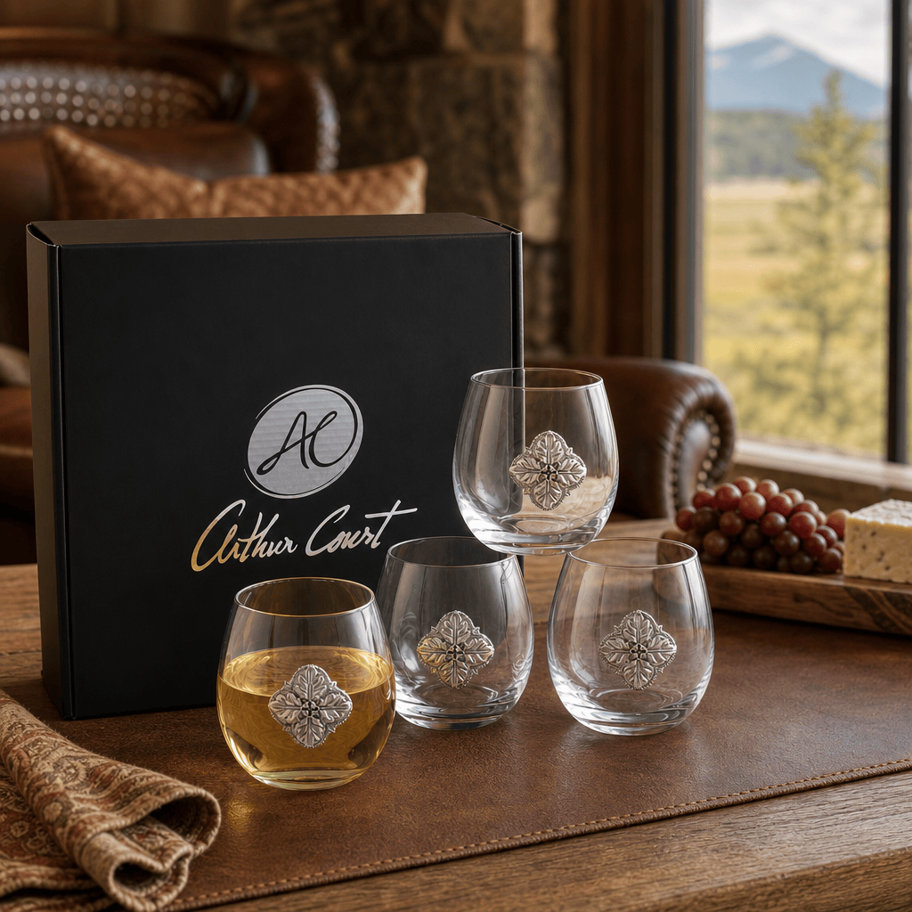 Concho Stemless Wine Glasses - Set of 4