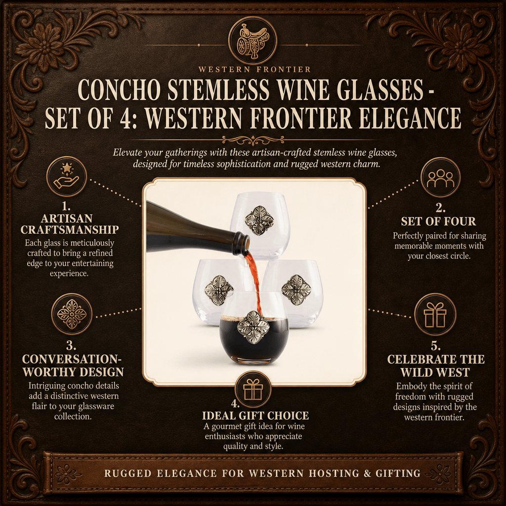 Concho Stemless Wine Glasses - Set of 4