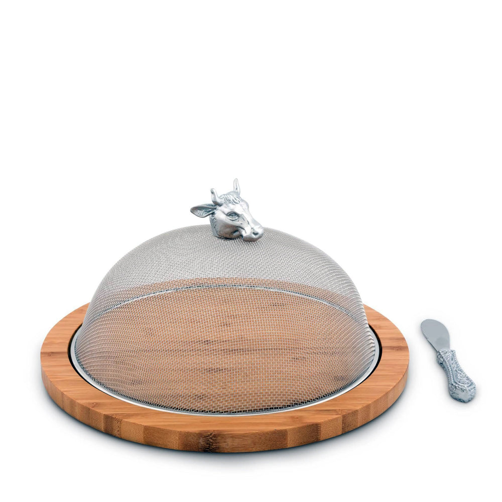 Cow Head 3 Piece Picnic Cheese Board / Spreader
