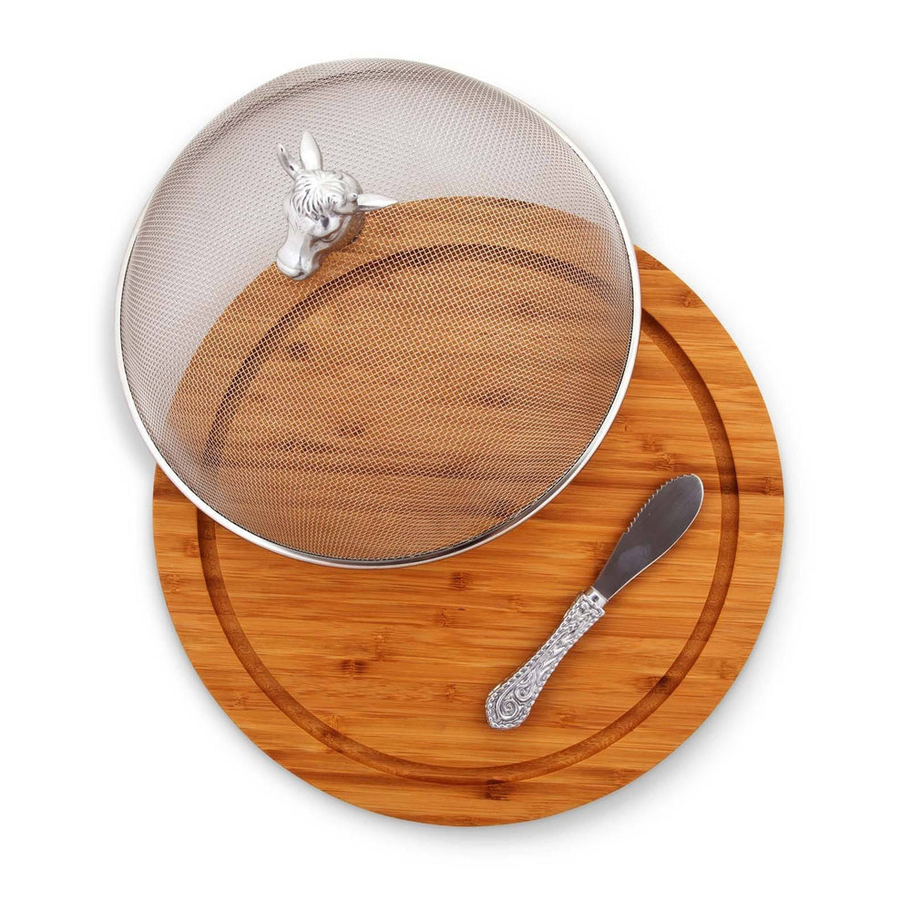 Cow Head 3 Piece Picnic Cheese Board / Spreader
