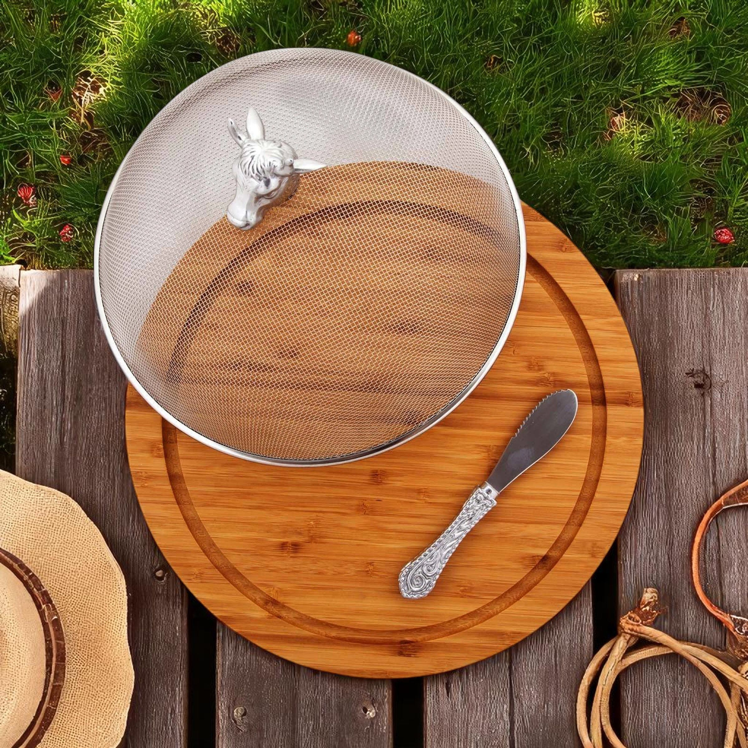 Cow Head 3 Piece Picnic Cheese Board / Spreader - Equine Exchange Tack Shop