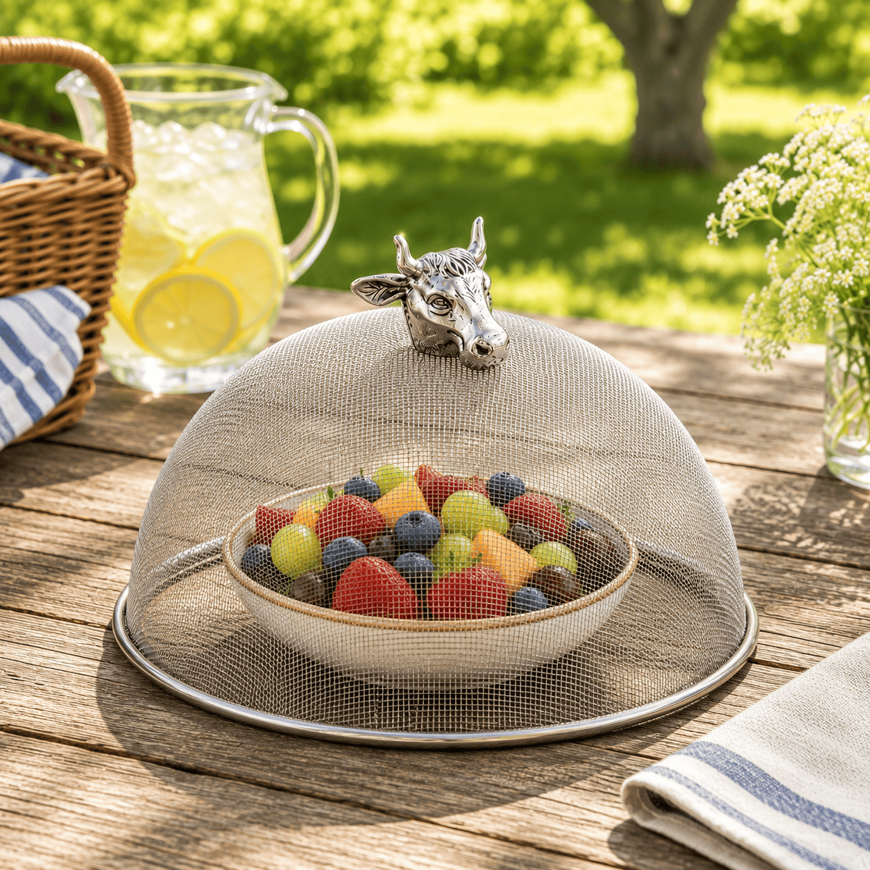 Cow Head Stainless Mesh Picnic Cover