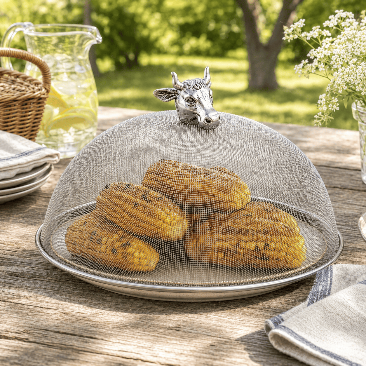 Cow Head Stainless Mesh Picnic Cover