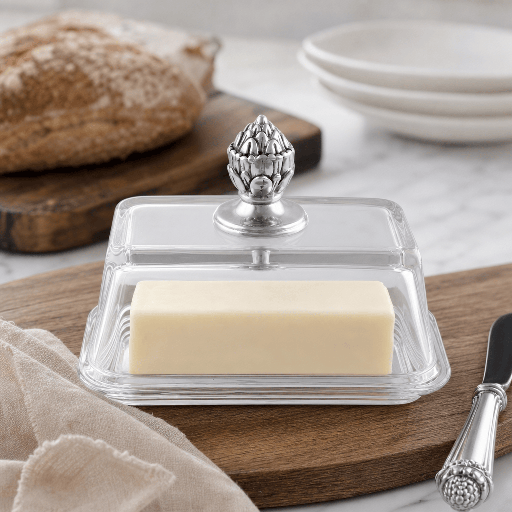 Glass Butter Dish - Concho