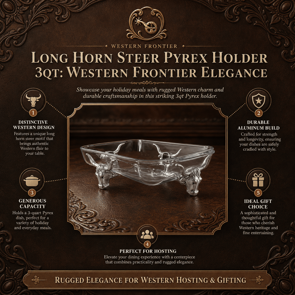 Long Horn Steer Pyrex Holder 3qt