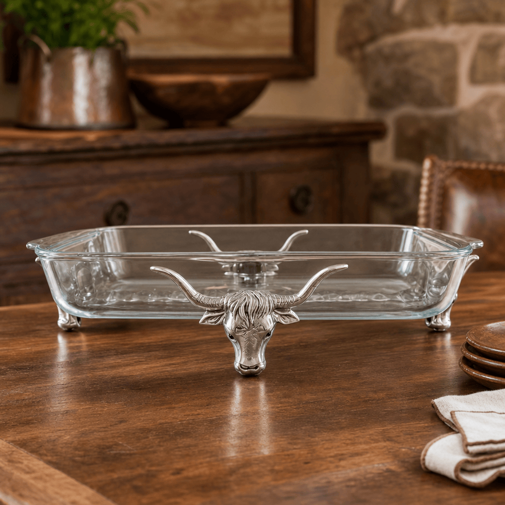 Long Horn Steer Pyrex Holder 3qt